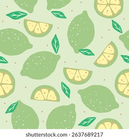 Cute lemon fruits pattern background vector design