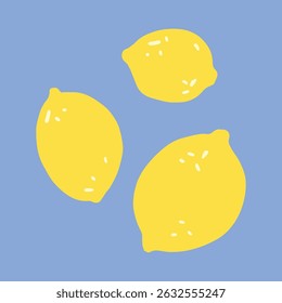 Cute lemon hand drawing illustration. flat design style. colorful and editable vector