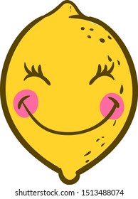 Cute lemon, illustration, vector on white background.