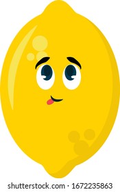 Cute lemon, illustration, vector on white background.