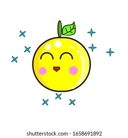 Cute lemon mascot-Zeichen für Logo- oder Produktmaskottchen-Vektorillustration