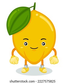 Cute Lemon Mascot Character Vector Illustration