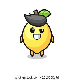 cute lemon mascot with an optimistic face , cute style design for t shirt, sticker, logo element