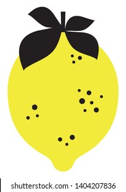 Cute lemon naive poster design. Vector illustration.