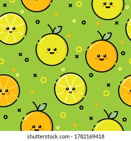 Cute Lemon Orange Citrus Muster
