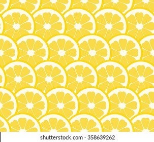 Cute lemon orange slice design seamless pattern background wallpaper. Vector art