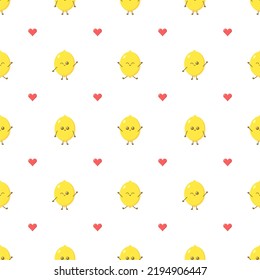 Cute lemon pattern simple vector design