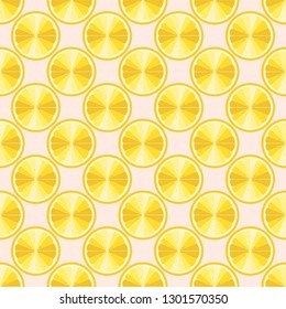 Cute lemon slice design seamless pattern background wallpaper. Vector art