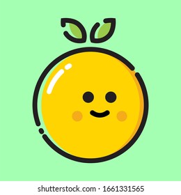 Cute lemon smile illustration vector
