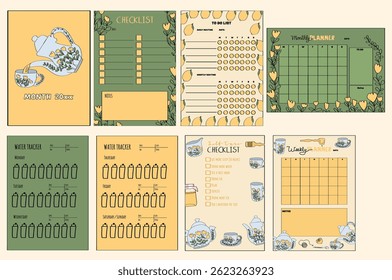 cute lemon and tea themed planner and journal page designs collection.