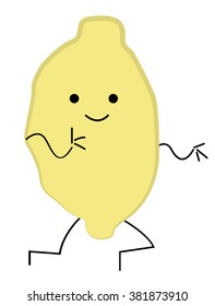 cute lemon, vector illustration