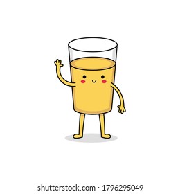 Cute lemonade glass cartoon character