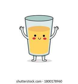 Cute lemonade glass cartoon character