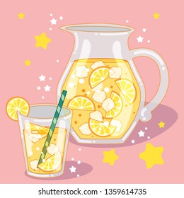 Cute Lemonade Jar With Glass