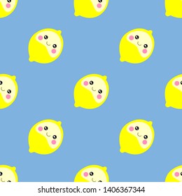 cute lemons fruits seamless pattern