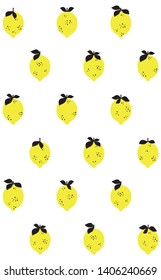 Cute lemons seamless  pattern design. Vector illustration.