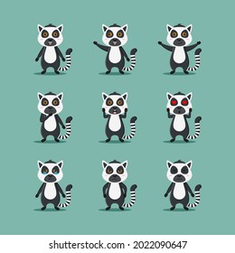 Cute lemur animal character bundle