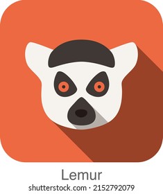 Cute Lemur Face Icon Design  Vector Illustration