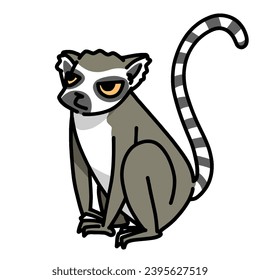 ilustración vectorial de fondo transparente de lemur lindo