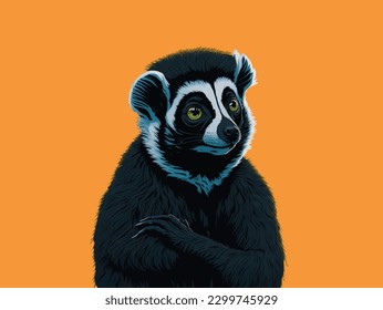 Cute lemur vector art new