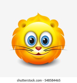 Cute leo emoticon, emoji  - astrological sign - horoscope - zodiac - vector illustration svg