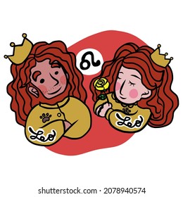 Dibujo vectorial de dibujos animados de Cute Leo Horoscope