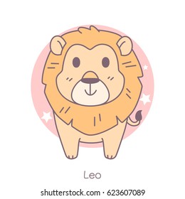 cute leo vector symbol cartoon