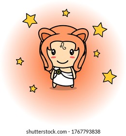 Cute Leo Zodiac Vector Design