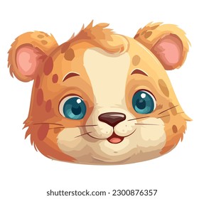 Cute leopard animal icon isolated