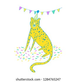 Cute leopard. It can be used for sticker, patch, phone case, poster, t-shirt, mug and other design. 