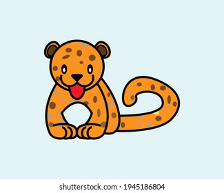 Cute leopard Cartoon. Vector illustration