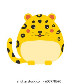 Cute leopard character. children style, vector illustration. Sticker, vector illustration, isolated design elements for kids books
