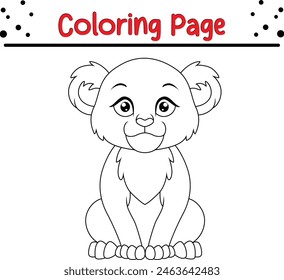 Lindo leopardo para colorear página para niños. Libro para colorear animales para niños