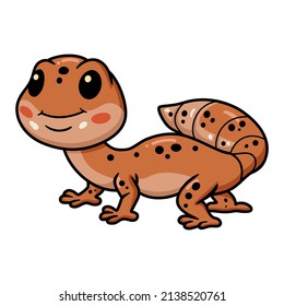Cute leopard gecko cartoon character