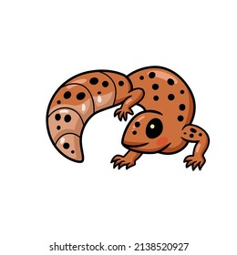Cute leopard gecko cartoon character