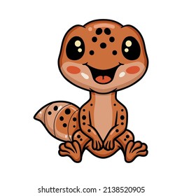 Cute Leopard Gecko Cartoon Sitting