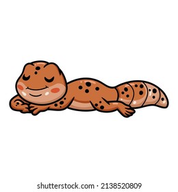 Cute Leopard Gecko Cartoon Sleeping