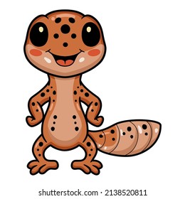 Cute Leopard Gecko Cartoon Standing