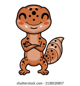 Cute Leopard Gecko Cartoon Standing