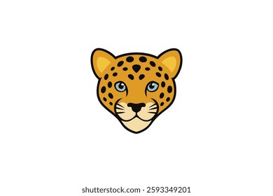 A Cute leopard head vector illustration