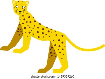 Cute leopard isolated vector illustration