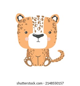 Ilustración vectorial de niños con leopardo mate