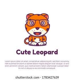 cute leopard logo template. suitable for your business, logo, icon and sticker.
