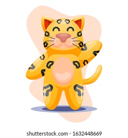 cute leopard mascot cartoon vector