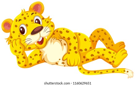 A cute leopard on white background illustration