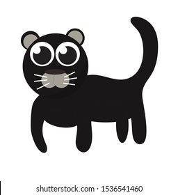 cute leopard on white background - vector