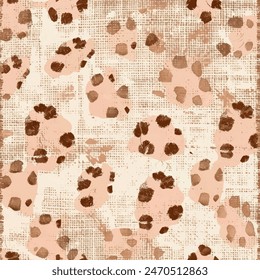 Cute leopard pattern.animal fabic texture seamless pattern . Leopard Fur pastel color ikat pattern design. 