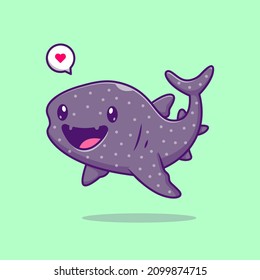 Cute Leopard Shark Cartoon Vector Icon Illustration. Animal Nature Icon Concept Isolated Premium Vector. Flat Cartoon Style