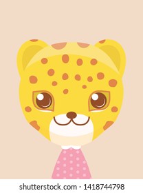 Cute leopard.Childish print for nursery,kids apparel,poster,postcard.
