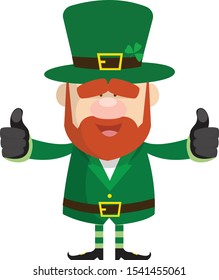 Dibujo Cute Leprechaun - Vector de doble pomo hacia arriba